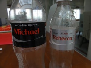 Coke bottles with names